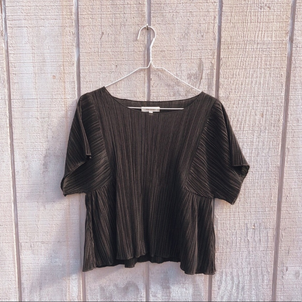Madewell Black Flutter Sleeve Top